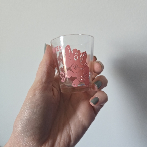 Hazel Atlas Say When Pink Elephant Shot Glass Vintage - Picture 4 of 4